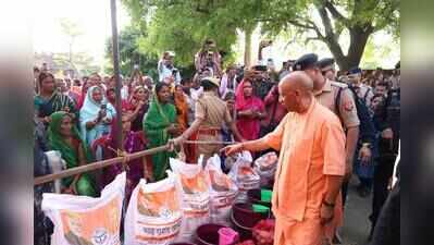 Yogi visits flood-hit Kushinagar; announces Rs 4L ex gratia, housing support