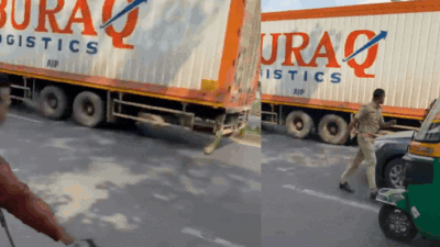Watch: Ahmedabad traffic cop throws brick at truck to stop no-entry violation, faces disciplinary action