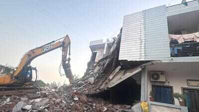 Seven illegally constructed residential units in Fatehwadi razed