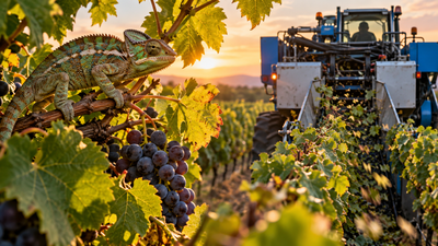 Chameleons may be attracted to vineyards but die during mechanical harvesting; scientists warn farms can become ecological traps