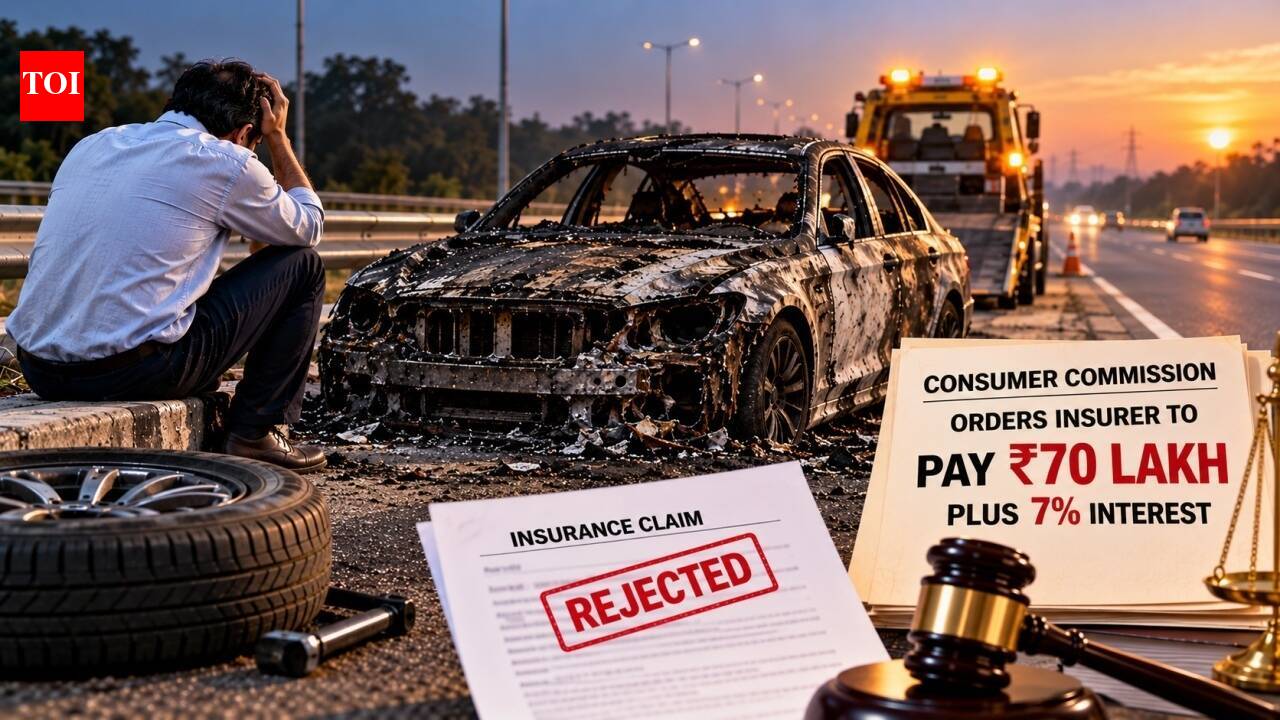 BMW left overnight after puncture, found burnt; insurer rejects claim, commission orders Rs 70L