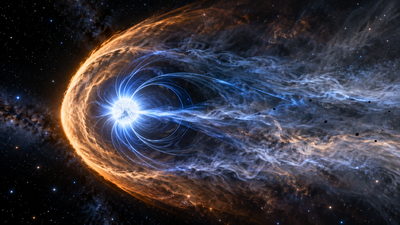 Astronomers spot giant bow shock around magnetic white dwarf 730 light-years away, revealing mysterious outflow lasting over 1000 years