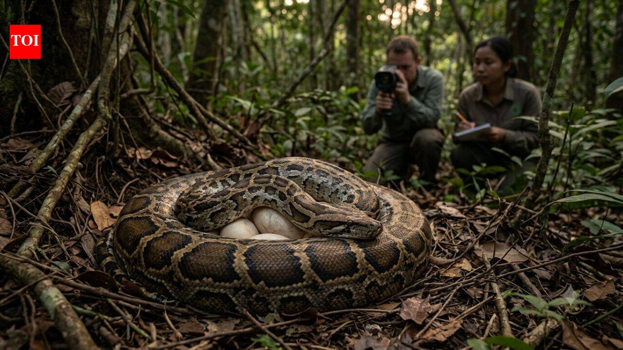 Burmese python mothers shiver to heat their eggs in wild Florida nest