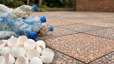 Scientists melted plastic bottles with eggshell waste to make paving tiles; the unusual mix was tested for strength