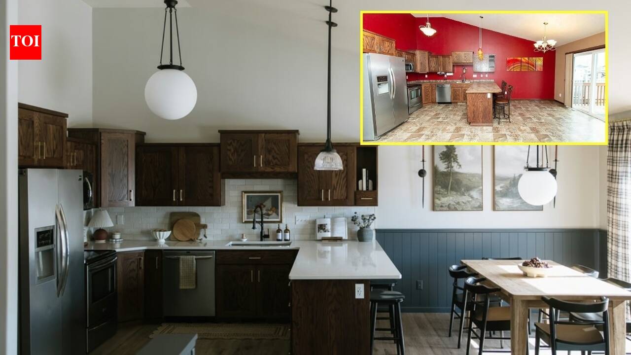 From red and orange to farmhouse: Couple’s $9,037 kitchen makeover