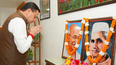 Uttarakhand CM Pushkar Dhami pays tribute to Mahatma Gandhi, Lal Bahadur Shastri on birth anniversary