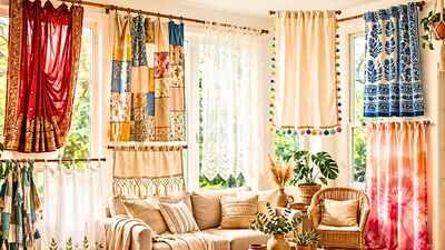 10 DIY curtain ideas using sarees, fabric, sheets, and simple craft materials for a fresh home makeover