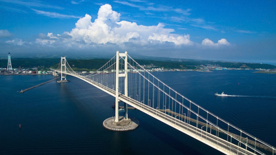 In the 1980s, Japan buried coal fly ash beneath the sea to create solid ground for a giant bridge; after decades, the unusual foundation still supports its towers