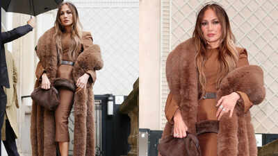 Jennifer Lopez goes full chocolate in Paris, but her unexpected black veil steals the show