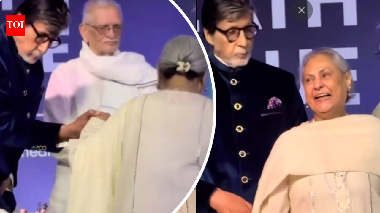 Big B helps wife Jaya on stage at book launch event- WATCH