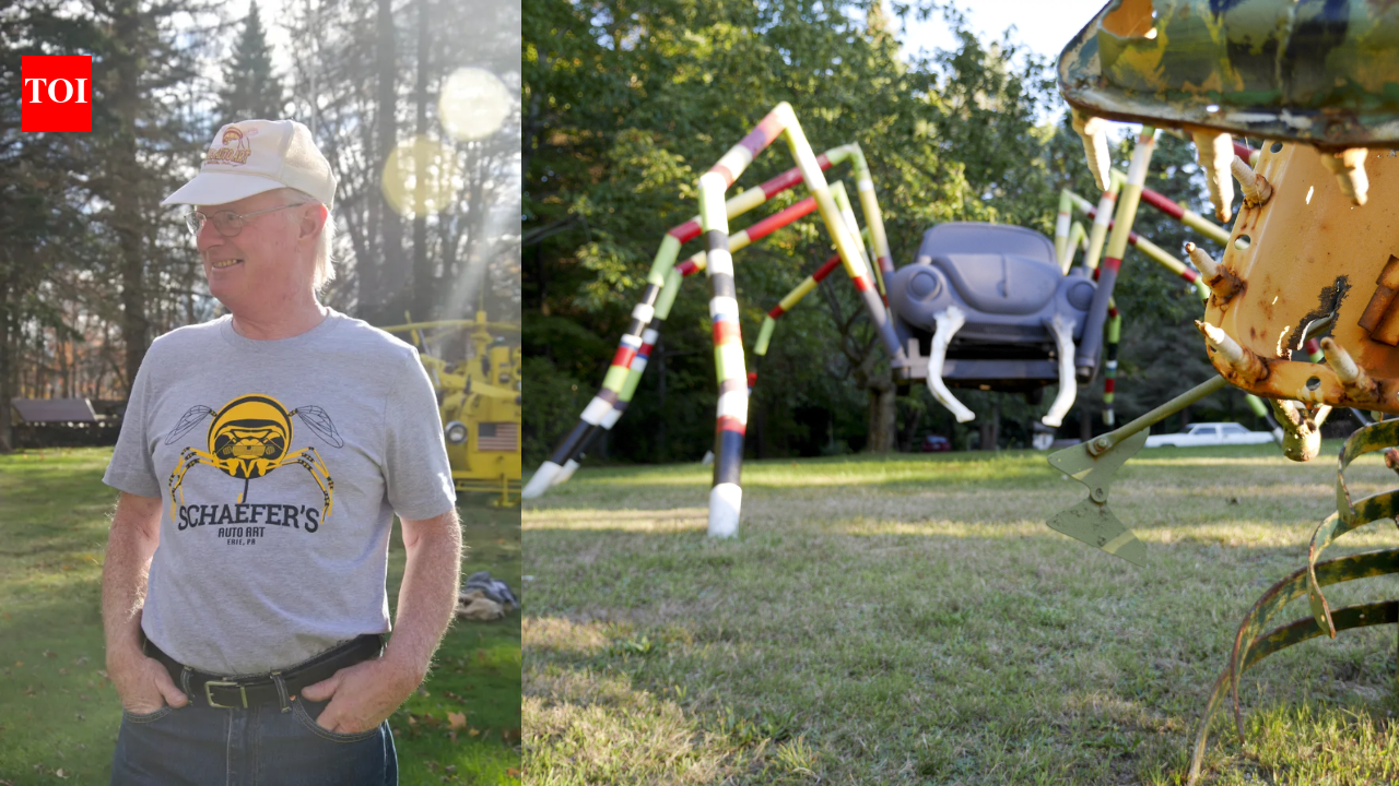 Pennsylvania man turns old car parts into giant yard sculptures