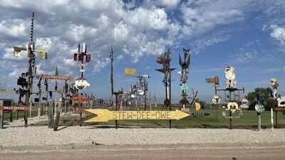 A Kansas artist spent 30 years filling his 70-acre property with metal sculptures; nearly 600 giant totems were later preserved
