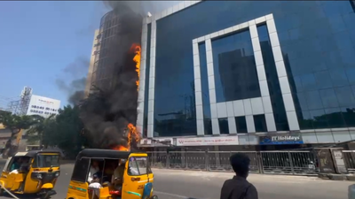 Fire breaks out at defunct hotel near Teynampet Metro station in Chennai