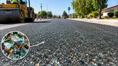 In 1970, Fullerton paved a 600-foot California street with crushed waste glass; 2 years later, the EPA found the unusual recycled road was still in good condition