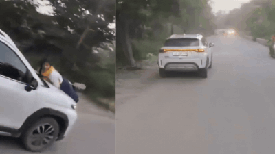 Watch: Woman catches husband with lover, clings to car bonnet as he tries to kill her