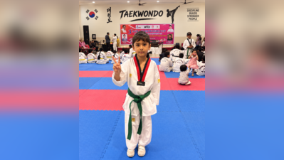 Five-year-old Shaurya Maheshwari of Jaipur wins gold medal at Agra Taekwondo Cup