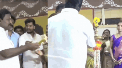 Argument over lighting lamp: TVK MLA knocks candle off from Congress MP's hand at govt event