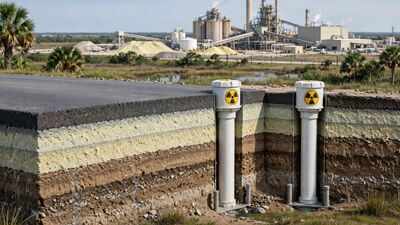 Florida put radioactive fertiliser waste beneath a private road; 4 test sections are being monitored for safety