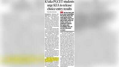 PGCET students protest outside KEA office in Bengaluru, demand second round of counselling