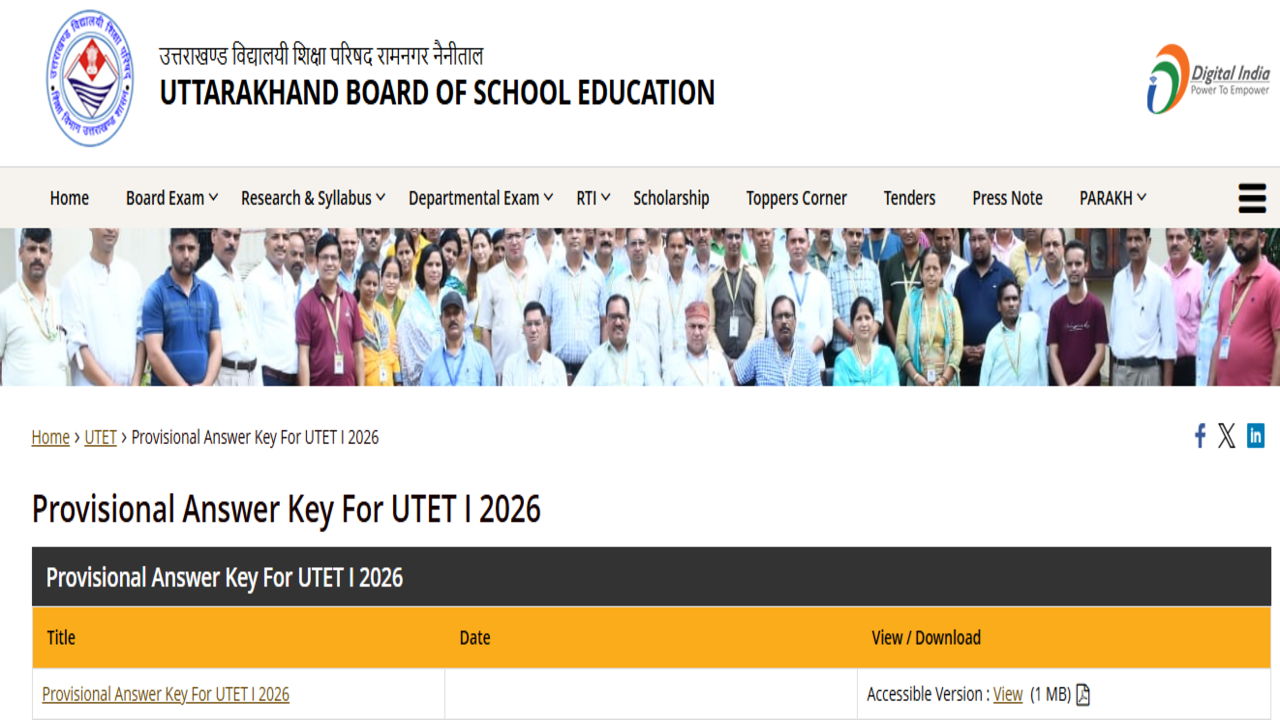 UTET 2026 Answer Key RELEASED! Check Objection Window Details - The ...