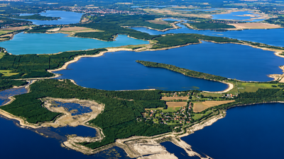 Germany is turning abandoned coal mines into 23 lakes; the former mining landscape is becoming Europe's largest artificial wetland