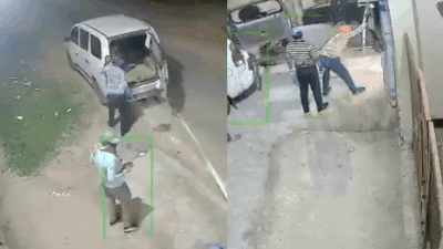 Gas cutter, car and a 500m drag: CCTV captures 7-member gang pulling out Deoghar ATM with Rs 4.82 lakh