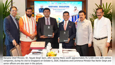 CM’s Singapore visit draws Rs 5,500cr investment proposals for Haryana