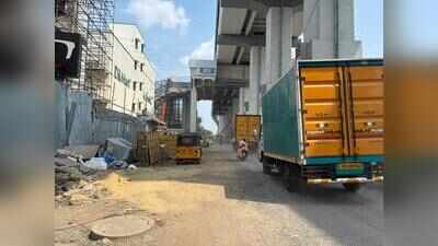 Days before Porur metro opening, road below remains messy