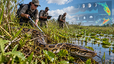 Florida scientists used machine learning to predict when giant Burmese pythons are most likely to be caught; weather and moon phases matter