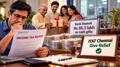 Man deposits Rs 85.3 lakh received as cash gifts from wife, relatives; income tax calls it unexplained and sends notice, but ITAT Chennai accepts gift deeds and gives relief
