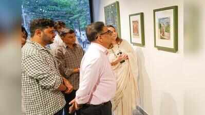 Antique miniature paintings of Banaras on display