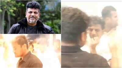 Shivarajkumar escapes firecracker mishap during 'Bail' promotion; blast erupts near actor in Chitradurga - Watch VIDEO