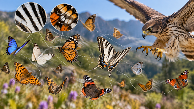 Scientists tested 397 European butterfly species and 57,600 digital wing patterns; the results suggest natural stripes and high-contrast wings can confuse predators during flight