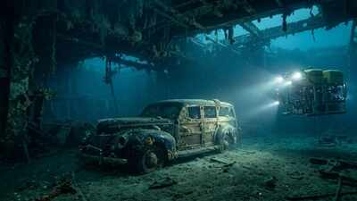In 2025, researchers explored the USS Yorktown wreck three miles below the Pacific; inside its hangar sat what may be a 1941 Ford station wagon