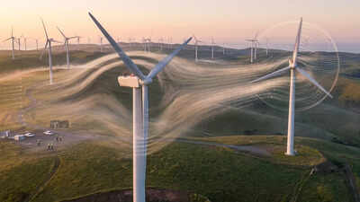 In a commercial wind-farm test, operators deliberately yawed an upstream turbine away from the wind; the downstream turbine gained about 14%, lifting the pair’s output by 4%