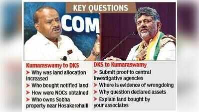NICE war: Why Shivakumar cannot afford to ignore Kumaraswamy’s claims