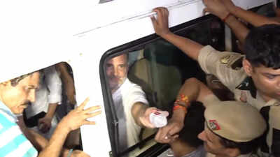 ‘You are doing your job’: Detained Rahul Gandhi offers water to police - watch