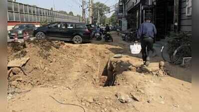 Road repair work crawls, leaves thousands navigating dust, debris and sludge in Gurgaon Industrial Development Colony