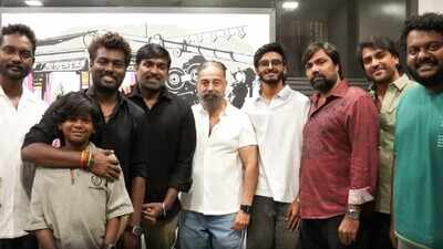Kamal Haasan meets 'Baththa team, heaps praise on Vijay Sethupathi, Atlee, and Balaji Tharaneetharan