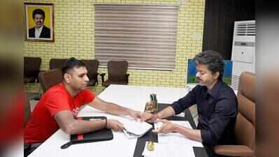 Vijay receives grievance petitions at his MLA office in Perambur