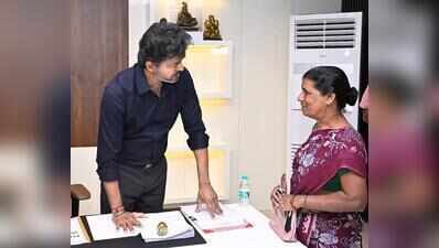 Vijay receives grievance petitions at his MLA office in Perambur