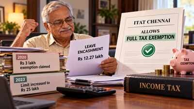 Retired bank employee got Rs 12.27 lakh leave encashment and claimed Rs 3 lakh exemption in 2020, but government later hiked limit to Rs 25 lakh in 2023; ITAT Chennai allows full tax exemption