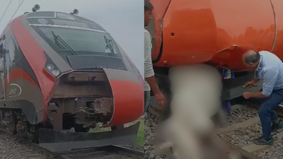 Vande Bharat hits cow on tracks in Lucknow, suffers front-end damage; train delayed by 35min