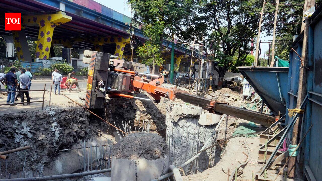 Hydraulic crane topples at Thane elevated freeway worksite, auto driver ...