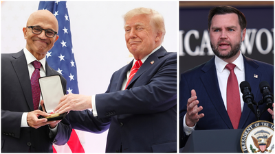 Donald Trump honours CEO Satya Nadella as JD Vance goes hard at Microsoft