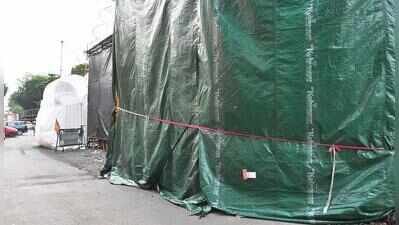 Durga Puja Organisers Cover Pandals, Opt For Plywood & Make Shelters To Reduce Rain Pain