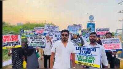 Mhadei diversion: BJP workers march to airport ahead of K’taka CM’s arrival