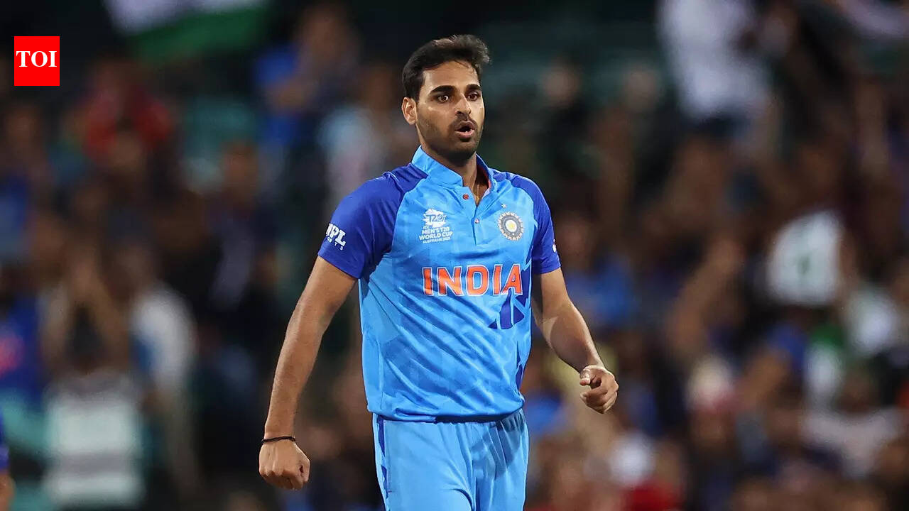 Bhuvneshwar Kumar during a training session