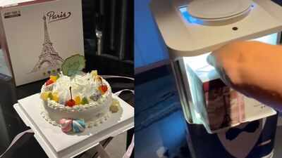 ‘Nobody ordered it’: Man wakes up to a birthday cake delivered by a robot at a hotel, leaving the internet surprised