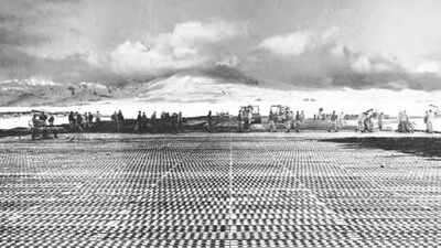 In 1941, North Carolina engineers laid a 3,000-foot runway from perforated steel mats in 11 days; by World War II, similar runways could be ready within 72 hours